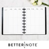 BetterNote Vertical Undated Calendar Refill Pages for Discbound Notebooks like