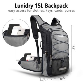 Lunidry Insulated Hydration Pack Backpack with 3L BPA Free Leak-Proof Water Bladder, Keep Liquids Cool Up to 5 Hours, Daypack for Hiking, Running, Cycling, Hunting, Climbing