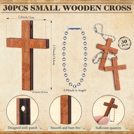 Blulu 30 Sets Gospel Tract Cards with Mini Wooden Cross Keychains Bulk Jesus Bible Salvation Pocket Postcards Religious Small Charms Christian Bookmarks Valentines Church Supplies(Somebody Loves You)