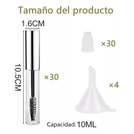 30 Envases Rimel Vacío 10ml Caja Pestañas Cepillosaccesorio