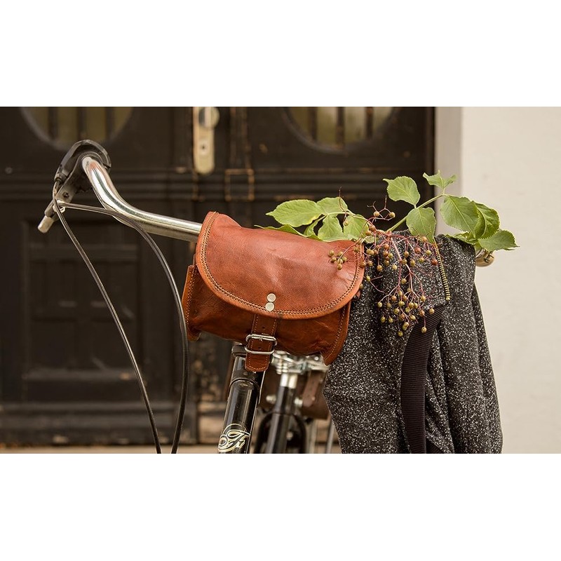 american blue Leather Bicycle Bag Handlebar Bag Saddle Bag Shoulder