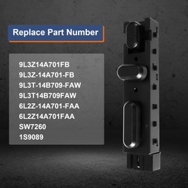 Left Driver Side Power Seat Switch Replacement for Ford Explorer Expedition F150 F250 F350, Lincoln MKX MKZ, Mercury Milan Mountaineer 2006-2019,Replaces 9L3Z-14A701-FB, 6L2Z14A701FAA