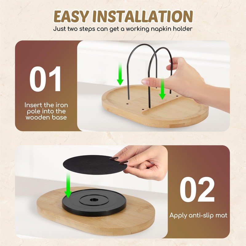 Primo Lines Rotating Napkin Holder for Table with Built-In Space
