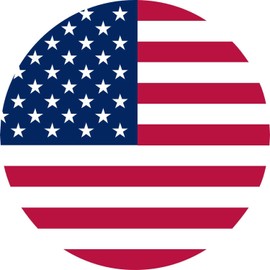 StickerTalk Circular USA Flag Vinyl Sticker, 5 inches by 5 inches