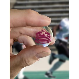 Premium Thick 20 Mil Vinyl Pancake Award Decals 100 Football Reward Stickers for Helmets in Your Team Color (Maroon on Clear)