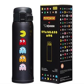 [Zojirushi x Pac-man] Limited Edition SM-SHE48PA BA&XA Stainless Steel Mug, 2 Count Bundle (Pack of 2), PAC-MAN Black&Stainless (Limited Bundle Set)