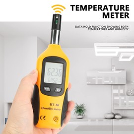 Digital Thermometer Hygrometer Wet Bulb, Dew Point Temperature Meter Digital Temperature Humidity Meter 2 in 1 Professional Hygrometer Thermometer Humidity Gauge Monitor Indoor Outdoor