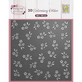 Nellie's Choice Cartella per Embossing 3D Sfondo Pasqua da Fiori - Forniture per Creare Biglietti da 15 x 15 cm - Ideale per Scrapbooking
