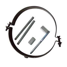 Kamino-Flam Stove Pipe Tube Holder, Wall Bracket with Screw, Adjustable Pipe Clamp approx. 120 mm Diameter, Steel Support Bracket for Chimney Pipes, Senotherm Coated Flue Clamp Holder, Grey