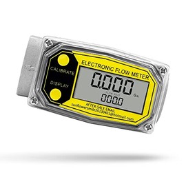 CGOLDENWALL Turbine Flow Meter Fuel Meter Digital Flowmeter with FNPT Thread, Flow Meter for Water Diesel Kerosene Gasoline, Flow Rate Range 2.5-26GPM (1 inch Flow Meter)
