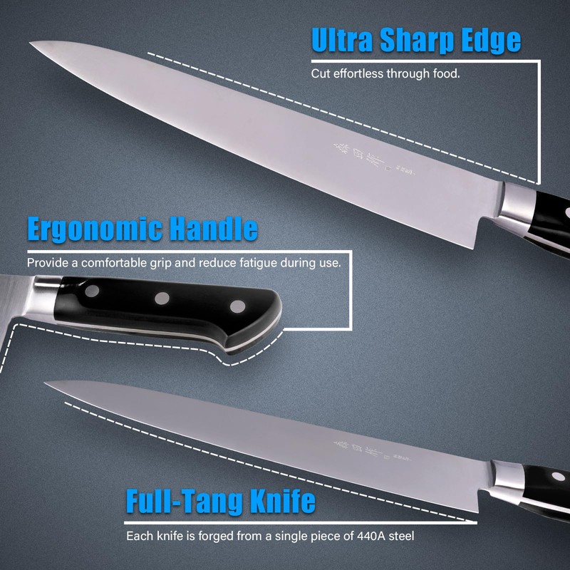 Japanese Chef Knife 9.5 inches, Professional Sushi Knife with Green
