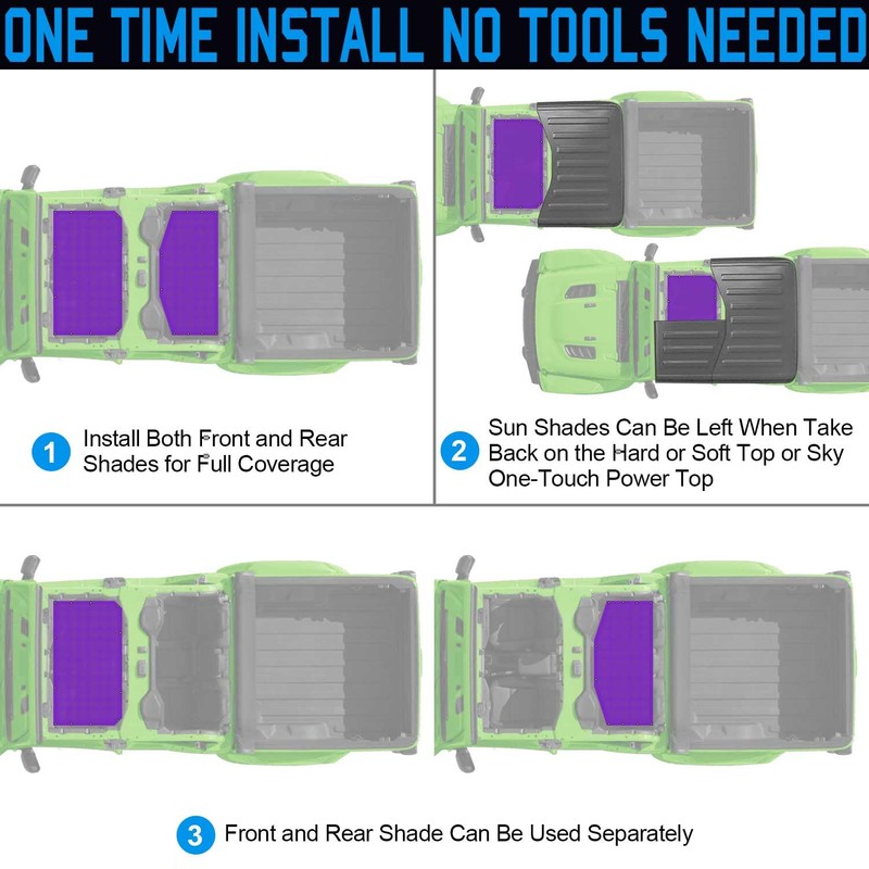 JT Top Sun Shade Roof Compatible with Jeep Gladiator 4