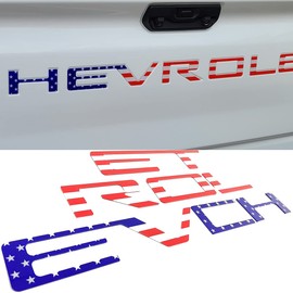 Auto safety Tailgate Insert Letters Compatible with 2019 2020 2021 2022 2023 3D Emblems with Strong Adhesive American Flag