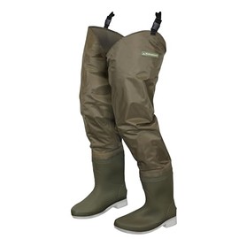 Paramount Outdoors Slipstream Nylon PVC Coated Fishing Hip Boot with Attached Boots Hipper (Cleated Outsole, 13)