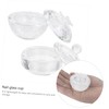 VICASKY 6pcs Mini Glass Nail Art Crystal Cups with Lid