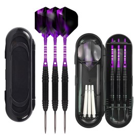Professional Darts 23g Steel Darts for Electronic Dartboard with Aluminium Shafts, Iron Shaft, Steel Tip and Additional Shafts, Darts Accessories Set, Pack of 3
