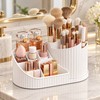 360° Rotating Makeup Organizer for Vanity – Multi-Compartment Cosmetic Storage