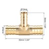 uxcell Tee Brass Barb Fitting Reducer 3 Way, Fit Hose