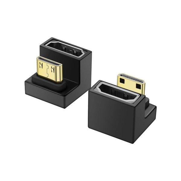 PNGKNYOCN U Shape 8K Mini HDMI to HDMI Adapter,180 Degree