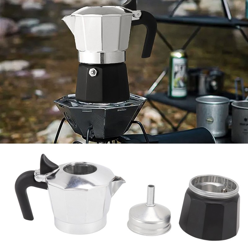 Double Valve Moka Pot Coffee Maker Pot Classic Octagonal Shape