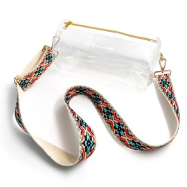 Tech Candy In the Clear Stadium Bag with Detachable Guitar Strap, Cowgirl Up - Transparent, Security Approved, Adjustable Strap, Zip Closure, Sports Events, Concerts & Travel, Durable PVC Material