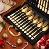 Stapava 24 Pcs Gold Silverware Set with Gift Box, Stainless