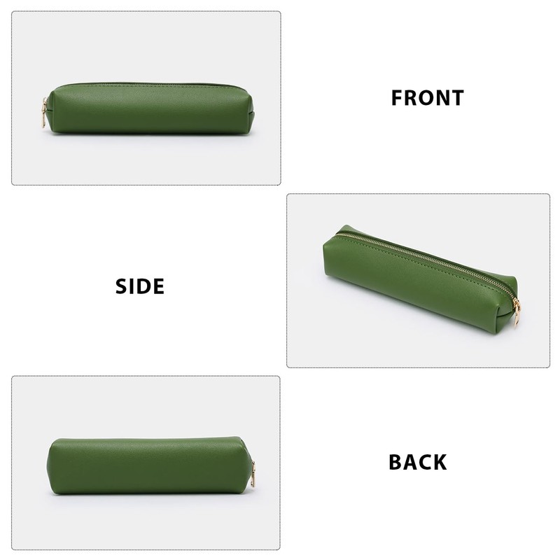 MEMOFYND 2 Leather Pencil Cases, Slim Pencil Case, Small Pencil