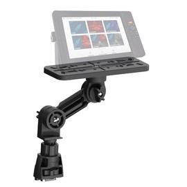 Fish Finder Mount Base, 360° Gear-Driven Rotation with 4-Inch Arm, Marine-Grade Composite, Compatible with Garmin, Lowrance, Humminbird, Raymarine; Slider Base Perfect for Boats & Kayaks.