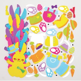 Baker Ross Easter Bunny Decorations to Mix and Match Pack of 8 Easter Crafts for Kids (AX767), Blue, Purple, Pink