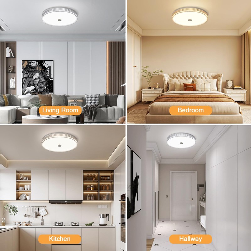 OOWOLF Flush Mount LED Ceiling Light Fixture, 2700K-6500K Super Bright