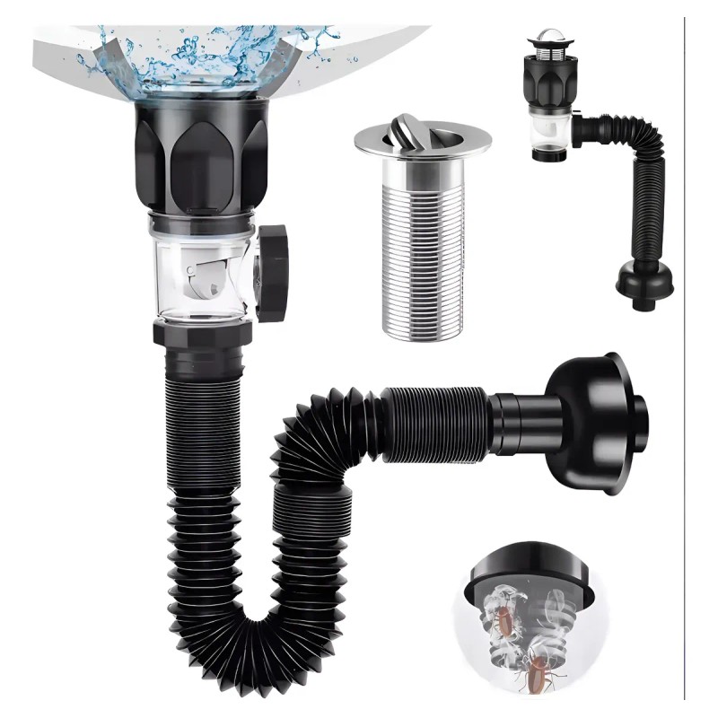 Cespol Con Sistema Anti Olores Y Botón Push Para Lavabo