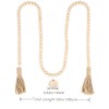Syyflibb Farmhouse Beads 58in Wood Bead Garland with Tassels Rustic