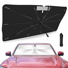 2025 Upgrade Windshield Sun Shade Umbrella Custom Fit for Toyota Tacoma 2016-2024 2025 Foldable UV Protection Car Cover, Emergency Rain Shield & Dashboard Protector - Durable Auto Accessory