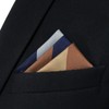 S&W SHLAX&WING Men's Striped Pocket Square, Business Gift, Blue Brown,