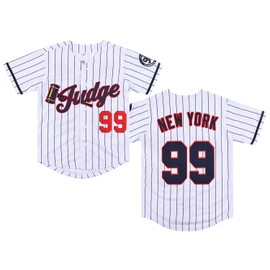 Youth New York 99 Baseball Jerseys Stitched Shirts Hip Hop Kids Uniforms for Xmas Party Gift (White,X-Large)