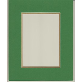 20x24 Bright Green & Gold Double Picture Mats Bevel Cut for 16x20 Pictures