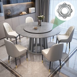 Square Turntable 360 Degree Lazy Susan Ball Bearing Swivel Plate 3 Inch Metal Turntable for TV Table, Dining Table, Display Shelf, Furniture, Pack of 6 (Silver)