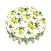 Lemon Tablecloth Round 60 Inches for Spring Summer Yellow Lemon