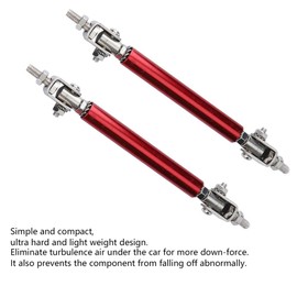 1 Pair Car Bumper Splitter Rods,75mm Stainless Steel Bumper Protector Lip Rod Splitter Strut Tie Bar Support Front Rear Universal (Red)