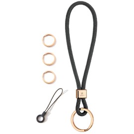 SENLLY Bracelet key chain short, original minimalist design lanyard for keys, 101 black.