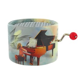 Round Hand-cranked Musical Box/Music Box Made of Reinforced Cardboard - for Elise (Beethoven)