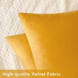 SLOZZI Set of 2 Velvet Cushion Covers Home Plain Decorative Throw Pillow cases 20x20 Inch 50x50 cm Soft Square Pillow Covers for Sofa Bedroom Orange
