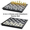 2-in-1 Chess and Checkers Game Set, Exqline 9.84” Travel Magnetic