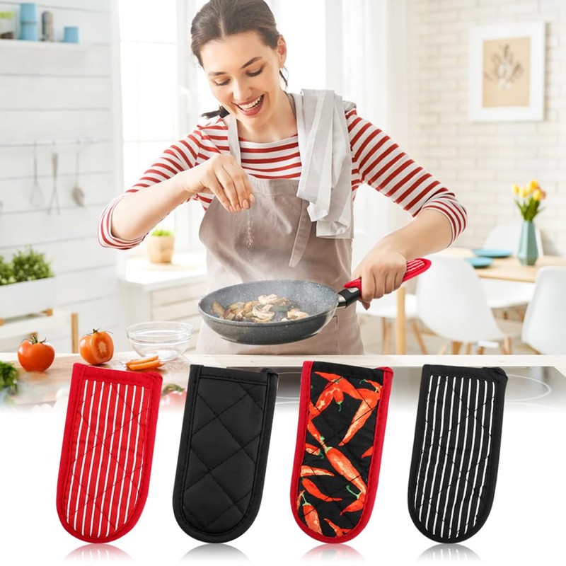 CALIDAKA 4Pcs Pan Handle Sleeve Silicone Hot Handler Holder,Cast Iron
