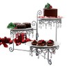Collections Etc Beaded 3-Tier Silver Tone Swivel Server - Appetizers,