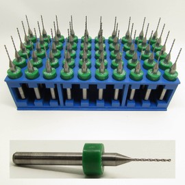 .025" #72 Carbide Drill Bits Fifty Pieces - 1/8" Shanks - Factory Resharpened