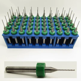 .025" #72 Carbide Drill Bits Fifty Pieces - 1/8" Shanks - Factory Resharpened