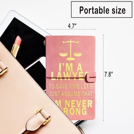 Muzuis Lawyer Gifts for Women Funny Appreciation Lawyer Gifts, Birthday Christmas Graduation Gifts for Lawyers Graduate Law Student - Embossed Leather Journal Notebook