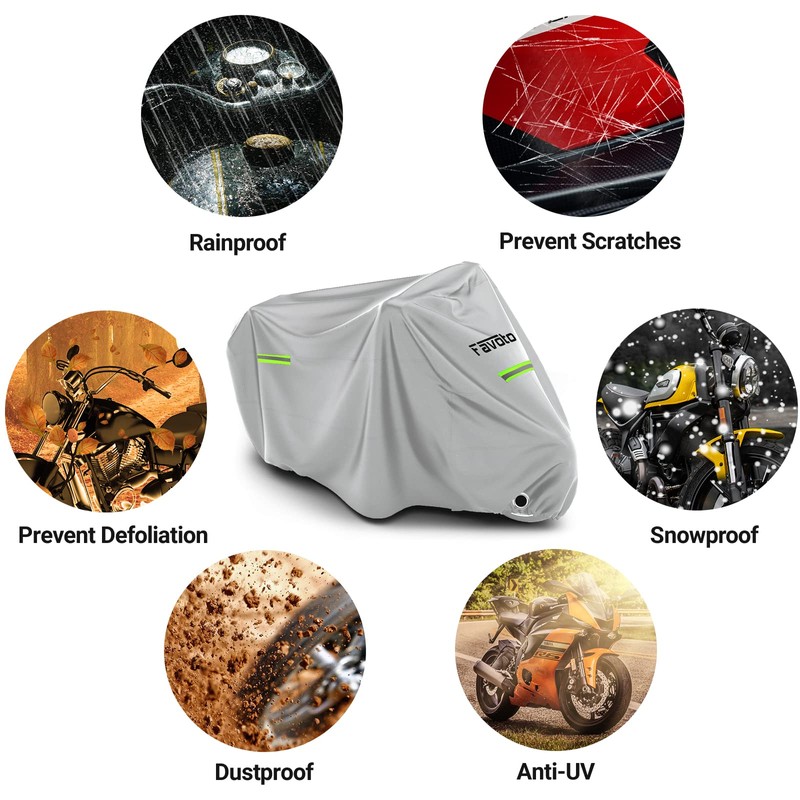 Favoto Motorcycle Cover Waterproof Outoor - Universal Heavy Duty Oxford