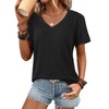 ATHMILE Womens V Neck Short Sleeve Summer T Shirts Curved